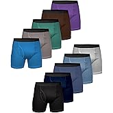 Andrew Scott Big & Tall Men's Cotton Boxer Briefs | Multi Packs Colors Underwear Sizes S to 8XL