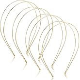 Syhood 4 Pack Simple Metal Double Layer Headband, Thin Headband Classy Hair Styling Accessory for Women,gift Yoga Workout Headdress(Round,Gold)