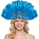 Daieeparty Women's Carnival Feather Headpiece Sequin Headdress | for Masquerade Party Cosplay Showgirl Headbands