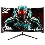 Gawfolk 32 Inch Curved Gaming Monitor 240Hz, 1800R