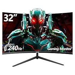 Gawfolk 32 Inch Curved Gaming Monitor 240Hz, 1800R