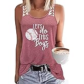 BINLANHANAT Baseball Mom Tank Tops Baseball Mama T Shirt Rub Some Dirt On It Vest Baseball Love Graphic Sleeveless Tee