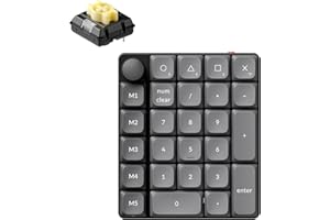 Keychron K0 Max Wireless Low-Profile Number Pad, QMK/VIA Programmable, Hot-Swappable Banana Switch, RGB Backlit, 2.4GHz & Blu