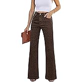 GRAPENT Womens Flare Jeans High Waisted Wide Leg Baggy Jean for Women Stretch Denim Pants