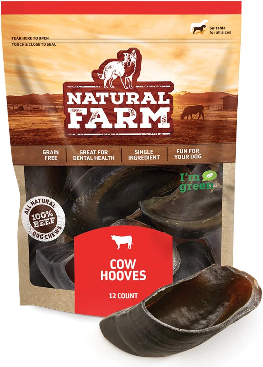 Natural Farm Pet Cow Hooves (12Pack) AllNatural, Sourced