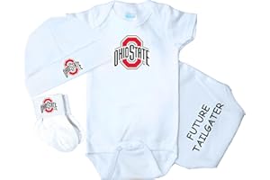 Future Tailgater Ohio State Buckeyes Officially Licensed 100% Cotton 3 Piece Baby Clothing Set