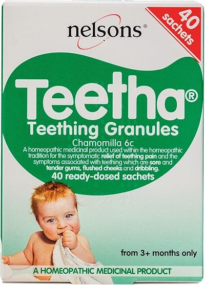 Teether Teetha Baby Teething Granules 40 Sachets Chamomilla 6c 3+ Months