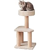 Amazon Basics Cat Tree - Multi-Level Climbing Activity Tower with Jute Rope Scratching Posts for Indoor Cats &amp; Kittens, Medium (31.5"H), Beige