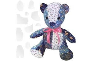 DAYI 10 PCS Memory Bear Template Ruler Set — Memory Bear Patterns for Sewing Quilting Templates, Acrylic Quilting Rulers and Templates for Sewing Bear Pattern Memories Home Sewing Art Craft (15 inch)