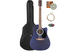 Fender FA Series Dreadnought Acoustic-Electric Guitar - Saphire Blue Bundle with Gig Bag, Strings, Picks, and Austin Bazaar Instructional DVD