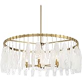 Minka Lavery 3626-732 Willow 6 Light 36" Wide Multi Light Pendant - Legacy Brass with White Swirl Glass