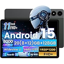 Tablet 11 Inch, Android 15 Tablets with Helio G99 Octa-Core, 90Hz