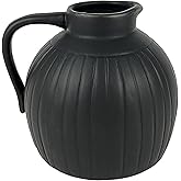 47th & Main Ceramic Vase Modern Pitcher-Style Vases with Handle, 4.5" Tall, Black