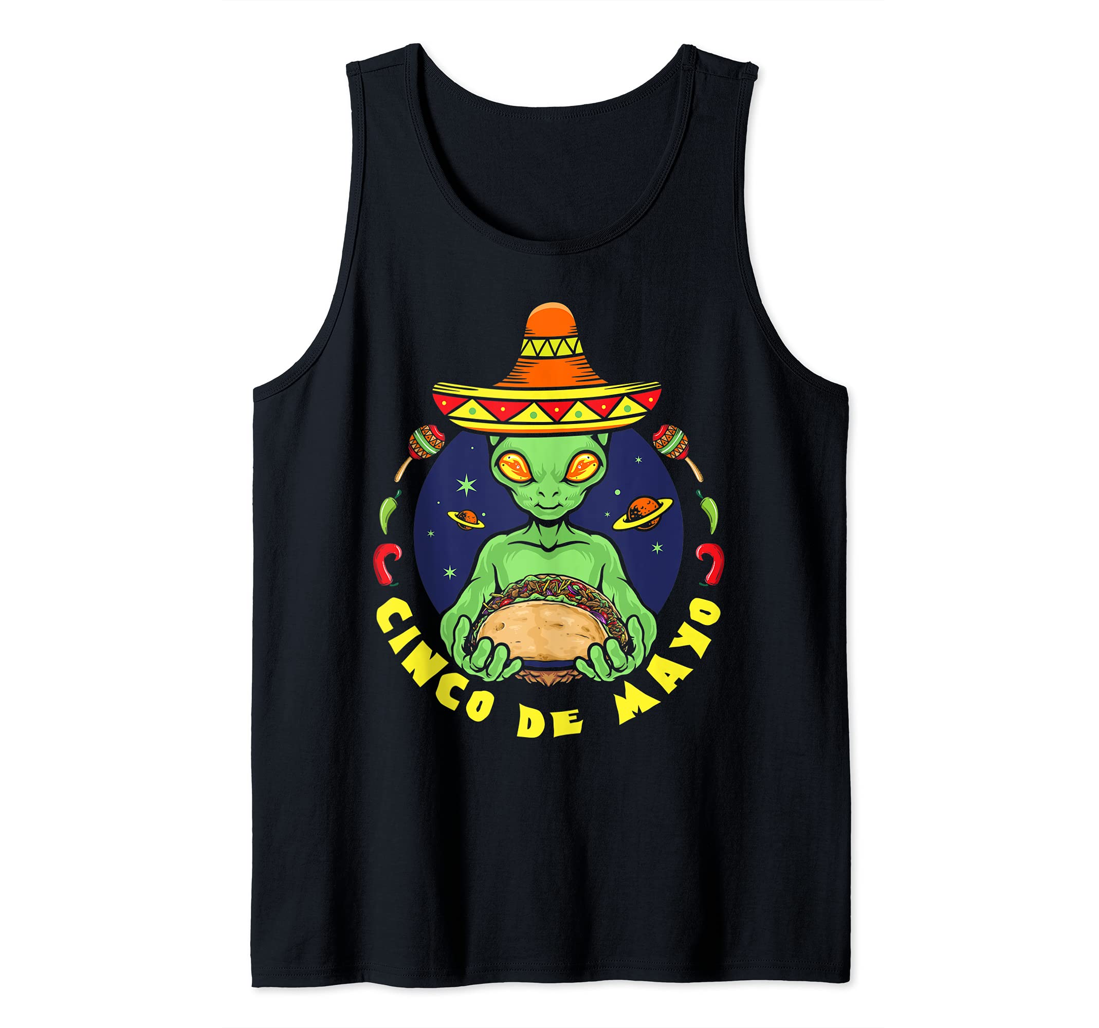 Cinco De Mayo Alien Tacos Funny Cinco De Drinko Party Tank Top