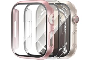 DNNBAO 3-Pack Case for Apple Watch 40mm SE 2nd Gen Series 6/5/4/SE with Tempered Glass Screen Protector, Scratch Resistant Matte Hard Full Protective Bumper Cover for iWatch 40mm Accessories