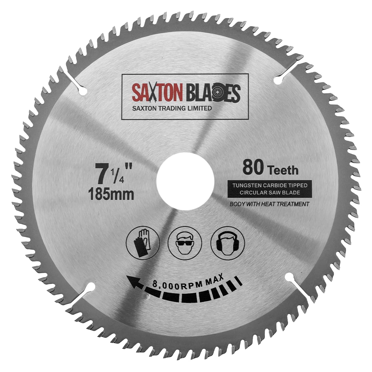 TCT18580T Saxton TCT Circular Wood Saw Blade 185mm x 30mm Bore x 80T for Bosch Makita Dewalt Fits 190mm Saws