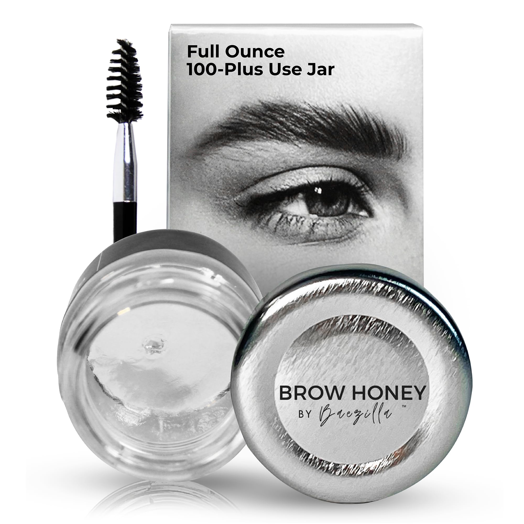 Photo 1 of Brow Honey by Baezilla Clear Eyebrow Gel, Long Lasting Gift Set With Brush & Waterproof Wax Lamination Gel, Fragrance Free