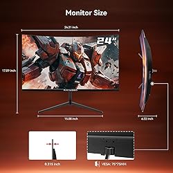 Raywego 24 inch Curved Gaming Monitor 180Hz 1ms,FHD