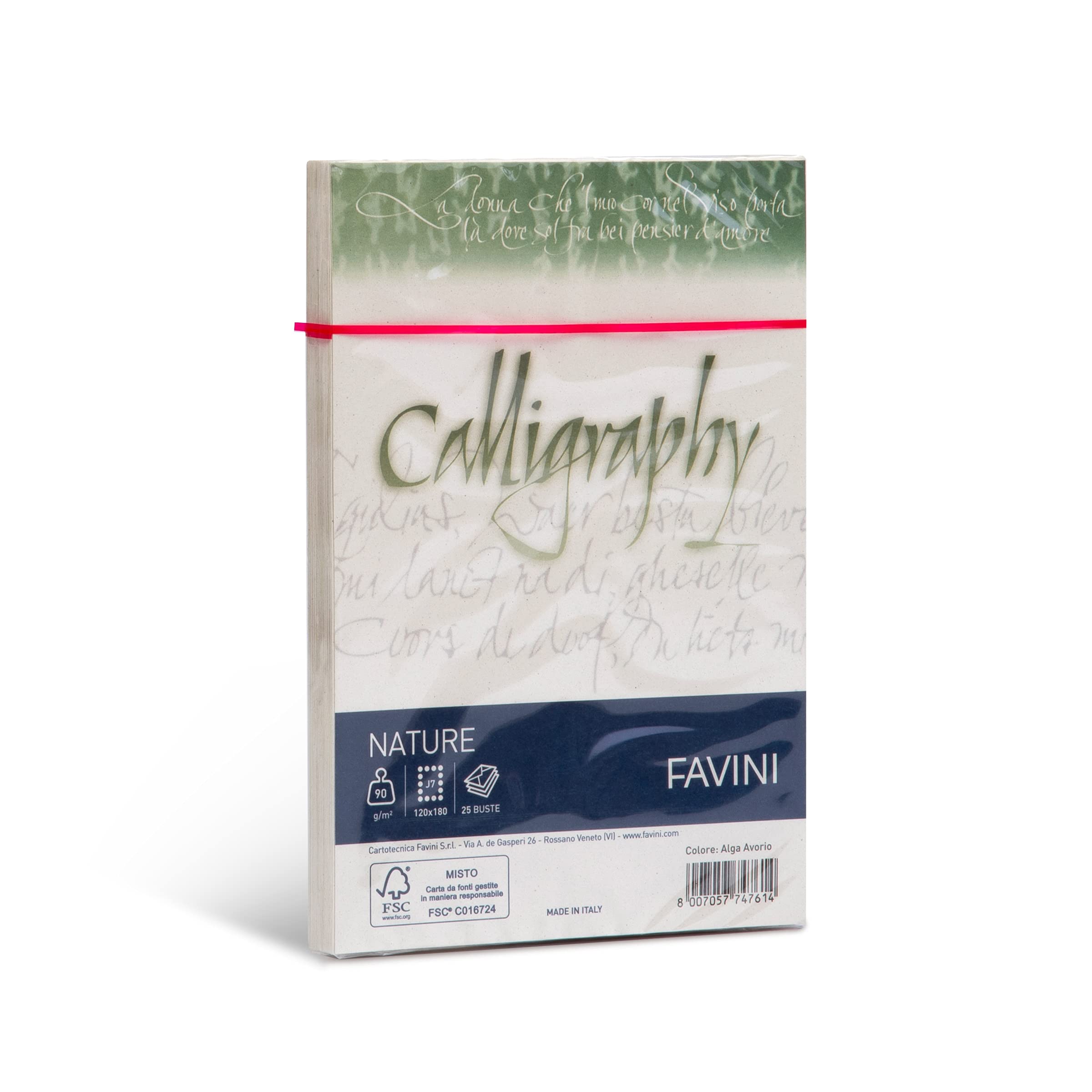 Favini 027007.26 Calligraphy Algae Envelope Ivory 25 Pieces 100 g 12 x 18 mm