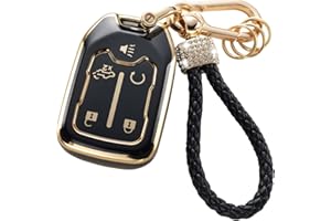 Gematay for GMC Key Fob Cover, Key Case Compatible with 2019 2020 2021 2022 Chevy Silverado GMC Sierra 1500 2500HD 3500HD Terrain Acadia Smart Key Protector Shell 5 Button