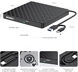 BENEWY USB 3.0 Type-C External CD DVD Drive RW Burner Rewriter Slim Optical view 4