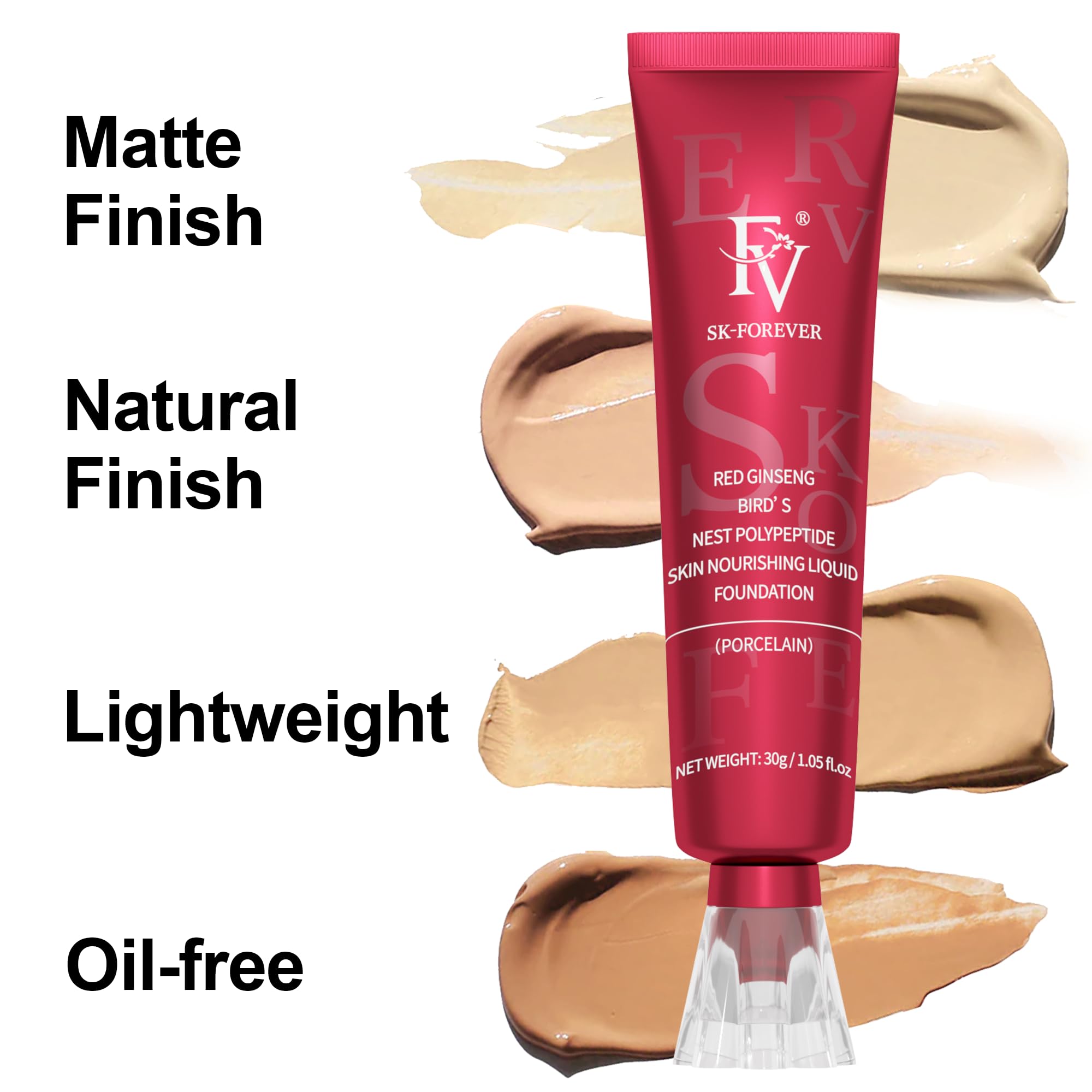 FV 2 Pack Waterproof Foundation, Lightweight & Medium Coverage Foundation with Matte Finish, Oil Control Long Lasting Liquid Foundation Makeup for Oily Normal Skin (Natural Beige, 1.05 fl.oz)