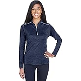 Ash City - Core 365 Ladies' Kinetic Performance Quarter-Zip 2XL CLASSC NVY/ CRBN