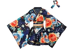 ASWTZ Women's Japanese Kimono Costume Traditional Geisha Short Robe Anime Printed Bathrobe Pattern Sleepwear