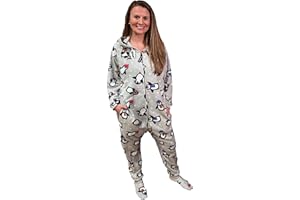 Forever Lazy Footed Adult Onesies, One-Piece Pajama Jumpsuits for Men and Women, Unisex. with Detachable Feet.