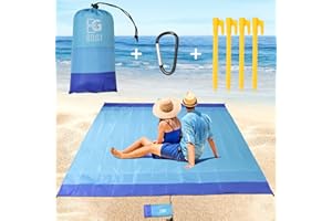 BOGI Sand Proof Beach Blanket, 79" X 83" Large Oversized Waterproof Sandless Beach Mat for 4-8 Adults, Outdoor Lightweight Co