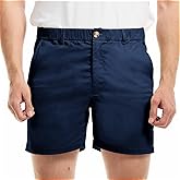 AIMPACT Mens Casual Cotton Shorts Classic Fit Elastic Waistband Casual Shorts 5.5 Inch Inseam with Pockets