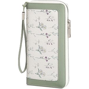 GAEKEAO Wristlet Wallets for Women RFID Blocking Large Capacity Clutch Wallet Vegan Leather Zip Around Ladies Long Purse