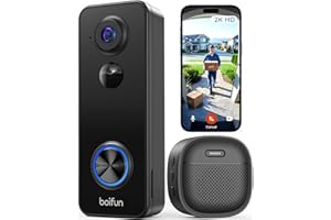 BOIFUN Video Doorbell Camera Outdoor Wireless, No Monthly Fee, 180° Ultra Wide-Angle, 2K HD, AI Detection & Alerts, HDR Night