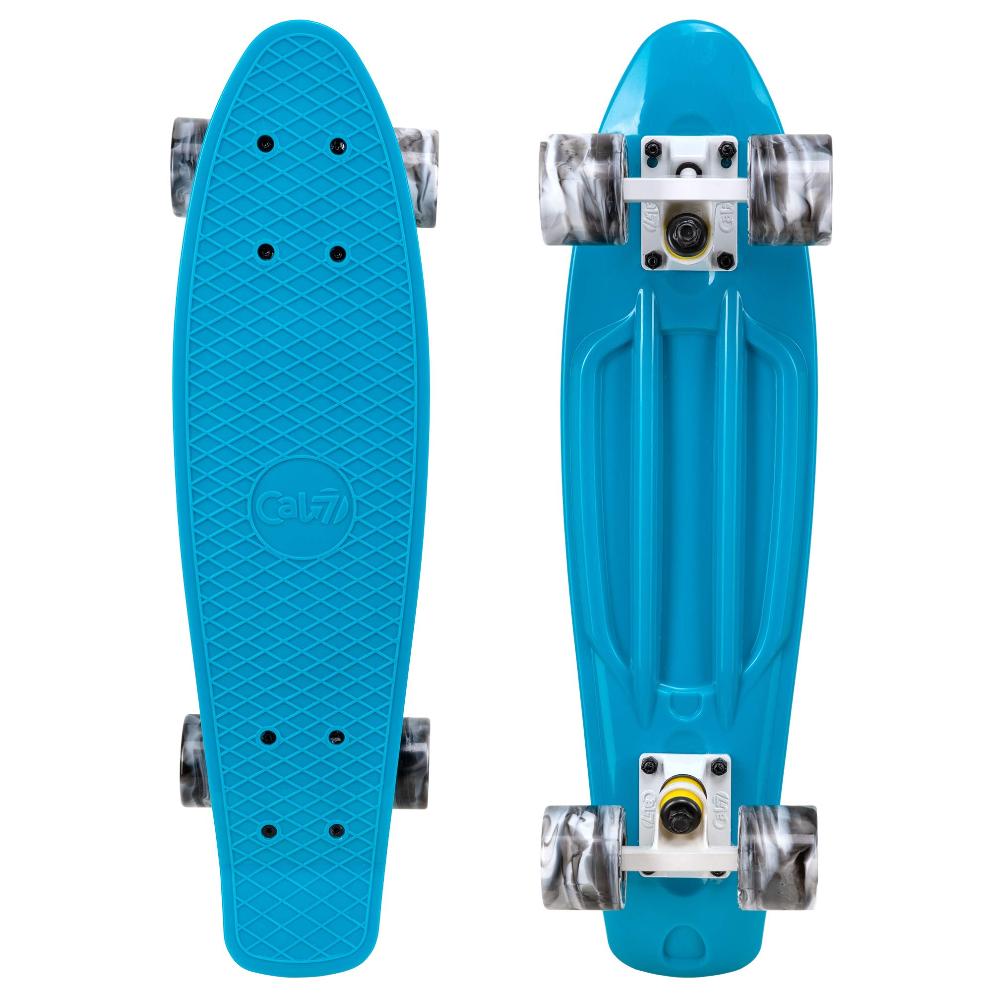 Cal 7 22.5-Inch Mini Cruiser Skateboard Swirl Wheels (Oceanic)
