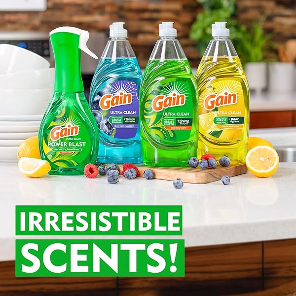 GAIN ULTRA DISHWASHING LIQUID DISH SOAP, ORIGINAL SCENT, 38 FL OZ