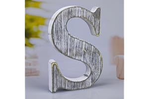 WOODOUNAI 8 Inch Wood Letters Unfinished Rustic Wood Letters for Wall Decor Decorative Standing Letters Slices Sign Board Decoration for Craft Home Party Projects (S)