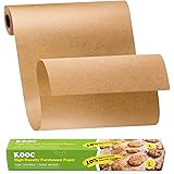 KOOC Premium 60-Feet Parchment Paper Roll - 12-Inch Width, Non-Stick, Unbleached Baking Paper - Ideal for Baking, Cooking, an