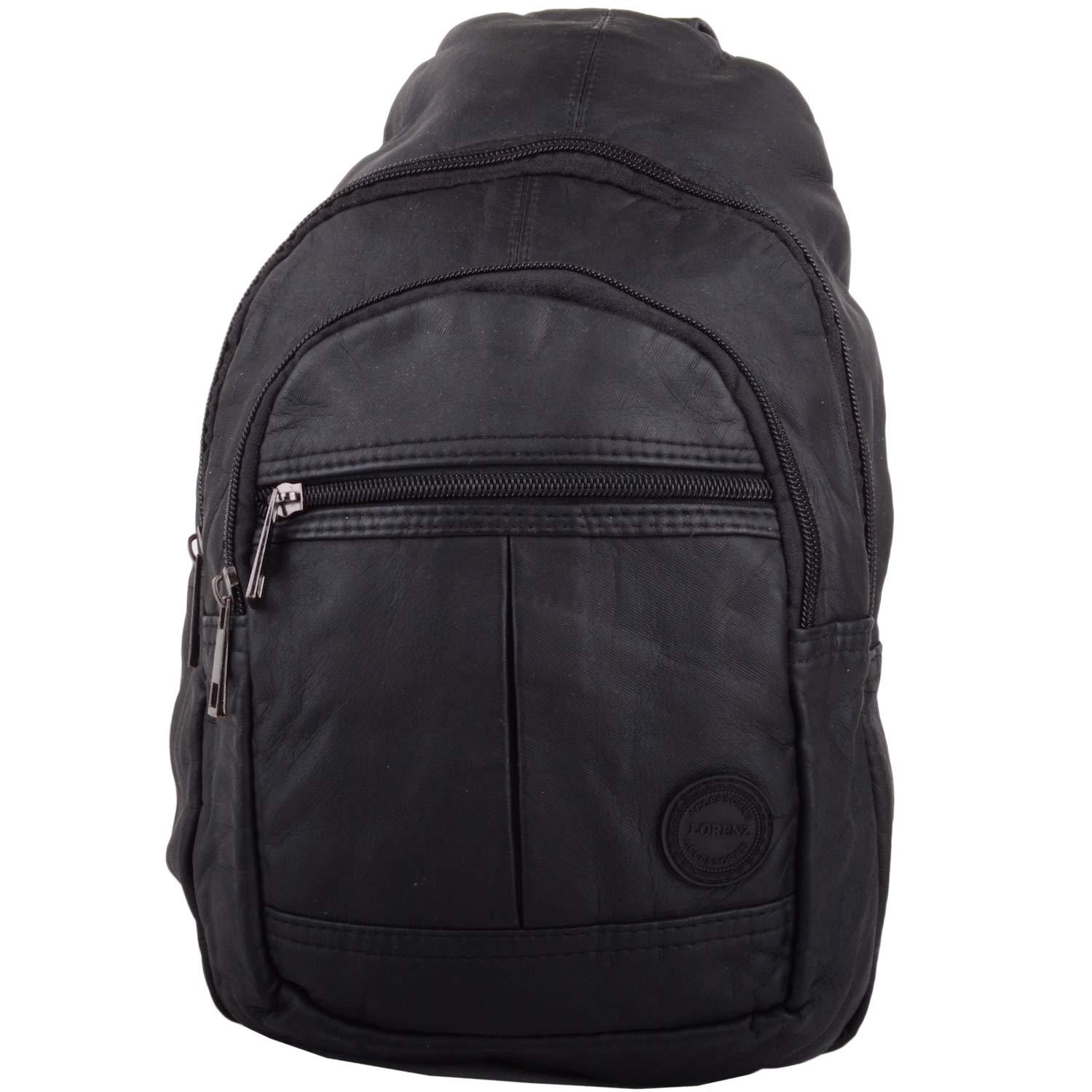 Valita Womens Super Soft Faux Leather Travel Back Pack/Ruck Sack/Shoulder Bag - Black