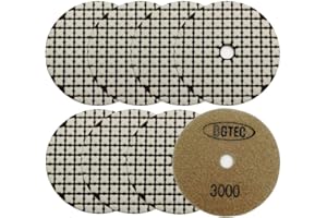 BGTEC 4" Dry Diamond Polishing Pads Set,8 Pieces #3000 Pads Kit for Granite Marble Stone Quartz Tiles Concrete Floor Edges Co