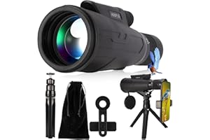 HOOP LG 80x100 HD Monocular Telescope Monoculars for Adults High Powered, Monocular Telescope for Smartphone with Smartphone Adapter & Tripod, Zoom Monocular Telescope for Bird Watching Hunting Travel Camping