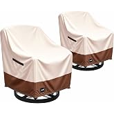 JinHrtoyi Outdoor Chair Covers 2 Pack,30Wx34Dx38H inches Patio Chair Cover,100% Waterproof Heavy Duty Outdoor Furniture Covers Waterproof,Beige&amp;Brown Modern Style Patio Furniture Cover