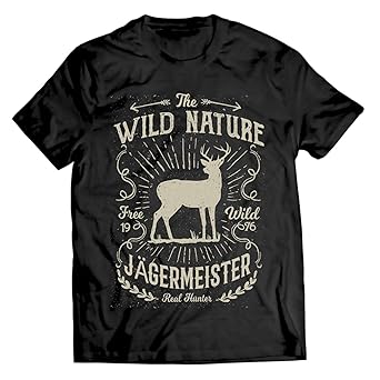 1 Stück T-Shirt Vintage Jägermeister Geschenk JAG Geschenk Geburtstag Schwarz/Beige