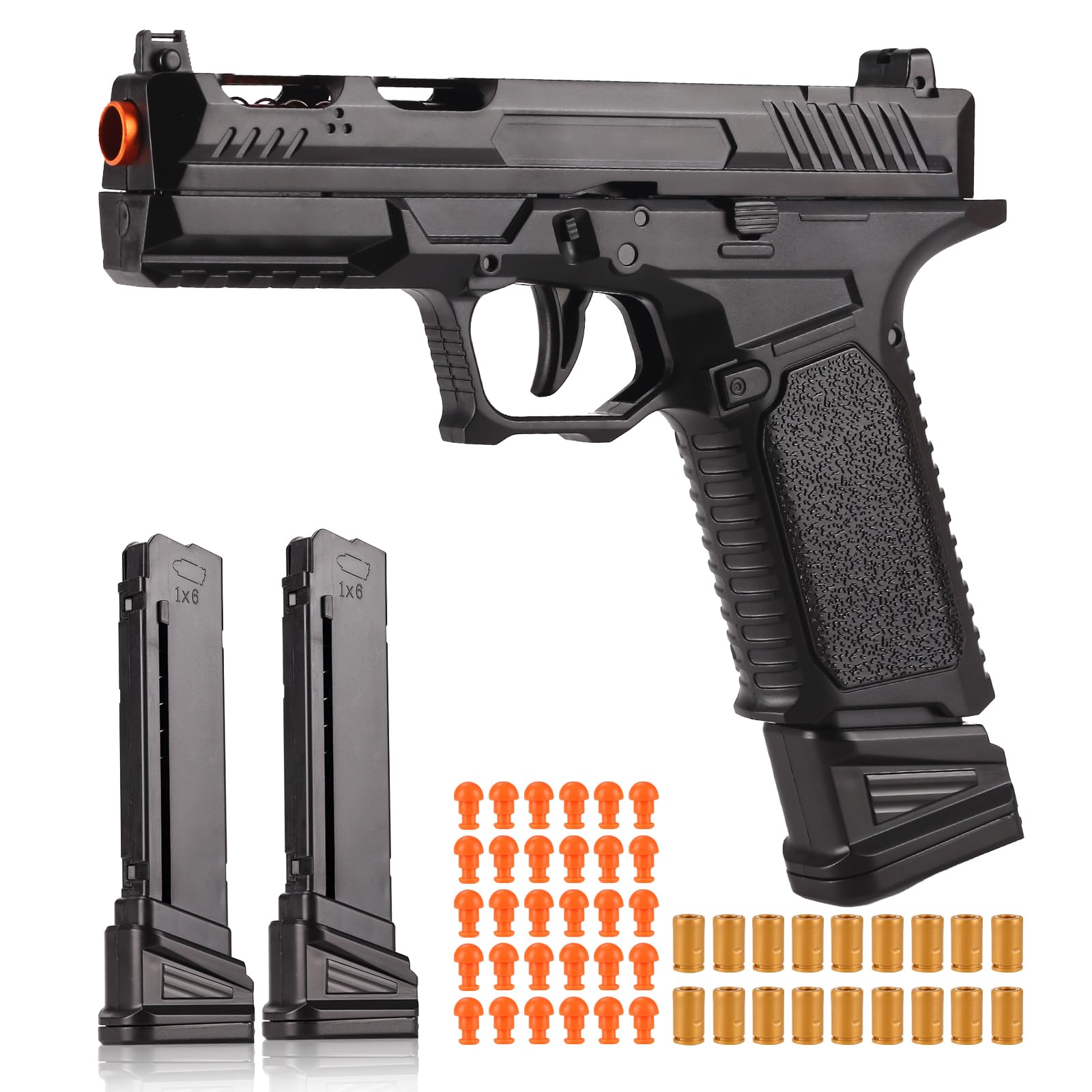 Photo 1 of Toy , Soft Bullet Pistol Toy, Toy Foam Blaster with 40 Soft Bullets, Shell Ejecting Toy Gun, Shooting Game Educational Toys for Boys & Girls Age 8+ (Black)