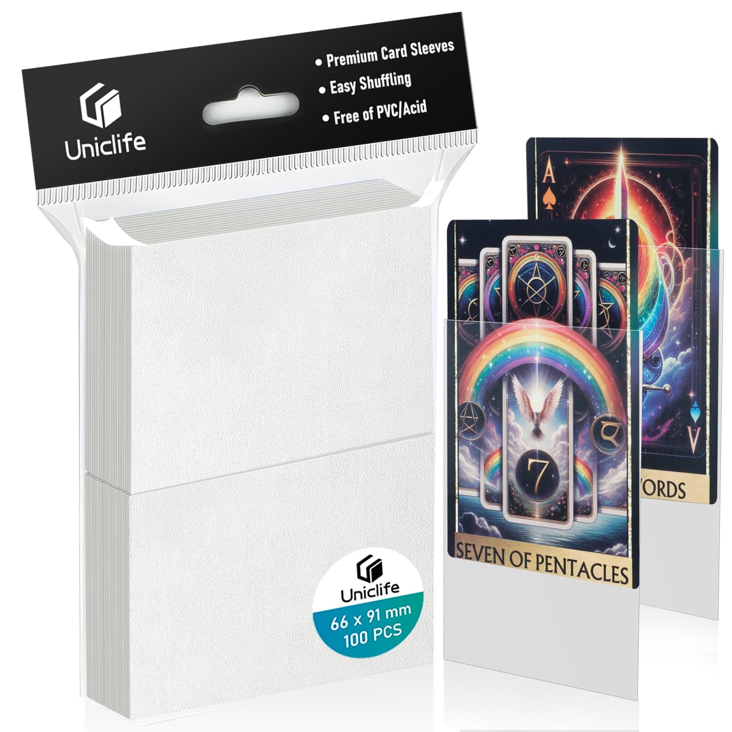 Uniclife 100 Counts White MTG Card Sleeves Matte