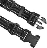 Joytale Reflective Dog Collar Nylon Padded Neoprene Large Black view 3