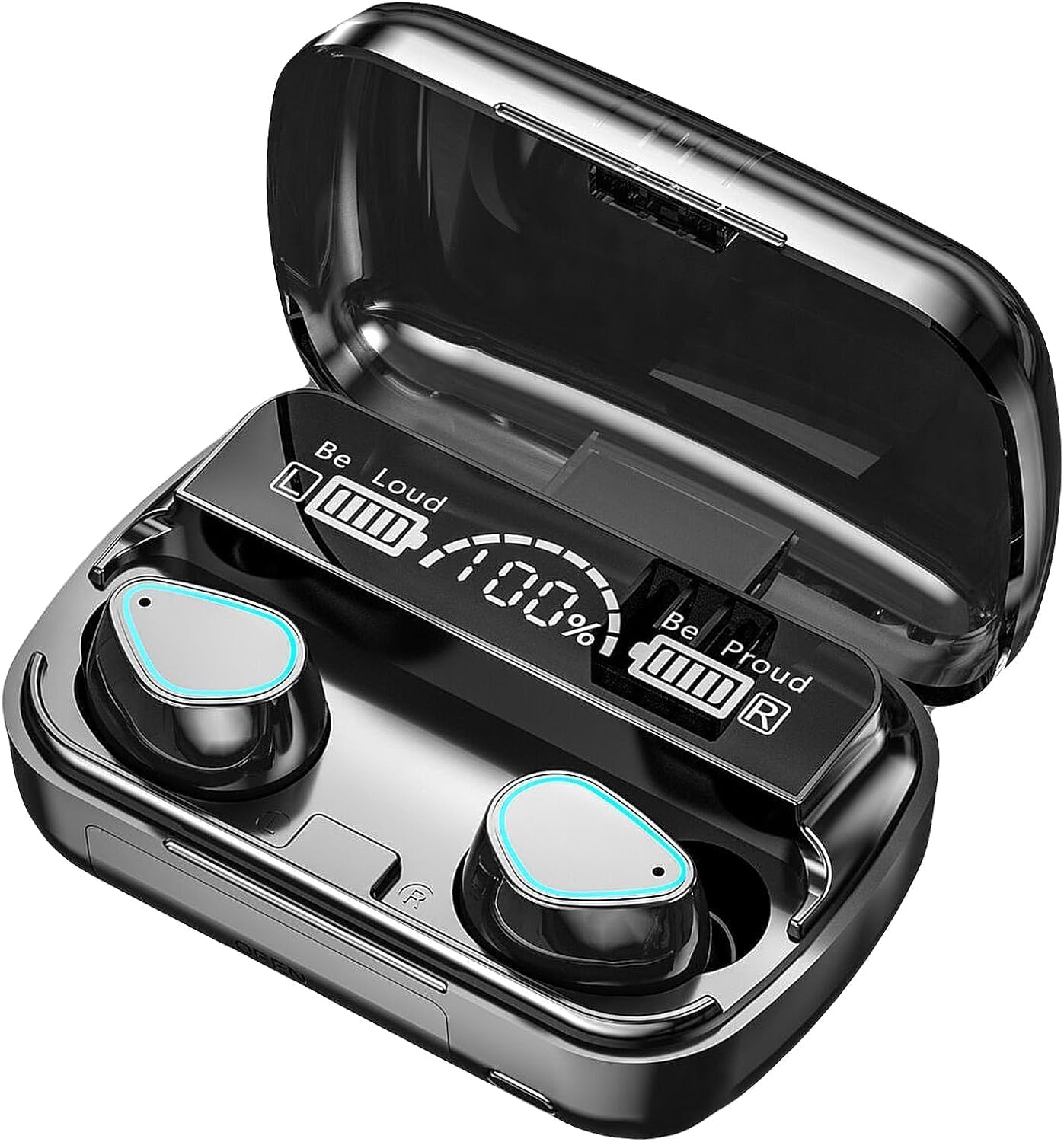 Wireless Earbuds, Wireless Headphones, HiFi Stereo Deep Bass, Bluetooth 5.3 Touch Control Noise Reduction Headphones , Mini Ear Buds Mic In-Ear Headset IP7 Waterproof LED Display for Sport Gym