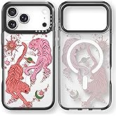 Rosarnnah for iPhone 17 Pro Max Case Cute - Compatible with Magsafe - Durable Shockproof 6.6 ft Drop Impact Phone Case - Funny Tiger Design (6.9") Black