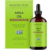 Majestic Pure Amla Oil, 100% Pure &amp; Natural - 4 Fl Oz | Ayurvedic hair and scalp ritual for softness and shine; conditions dry strands and works in DIY masks and beauty blends.