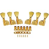 KAISH 3x3 Locking Tuners 18:1 Guitar Tuning Keys Locking Tuning Machines with Keystone Buttons for LP/Les Paul/SG/ES or Acoustic Guitars Gold