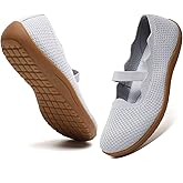 DEXJEWU Women's Wide Toe Box Flats Knit Mary Jane Ballet Flats Wide Width Walking Dressy Shoes with Arch Support Comfortable